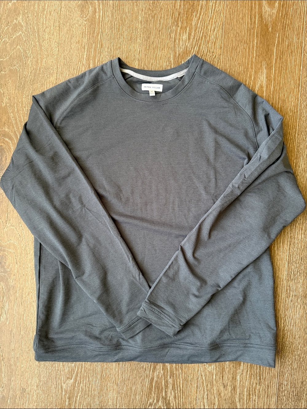 Peter Millar Charcoal Long-Sleeve Crewneck Pullover